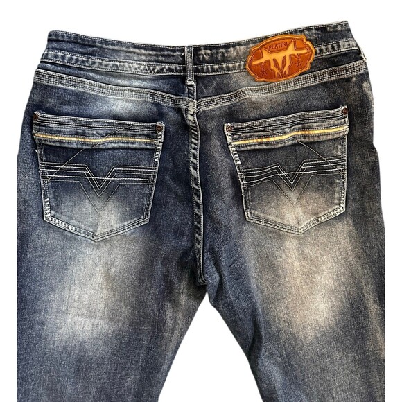 Platini Men’s Western Bootcut Embroidered Blue Jeans Size 38 X 30 - Picture 6 of 12